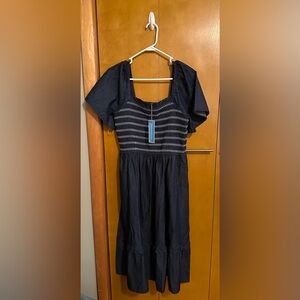 DRAPER JAMES Deanna smocked dress, size Medium, NWT